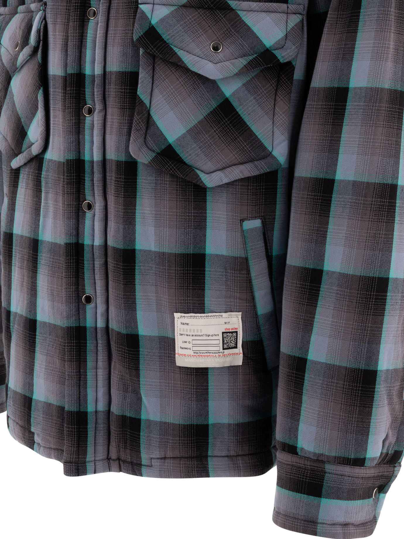 MAISON MIHARA YASUHIRO Grey Padded check overshirt